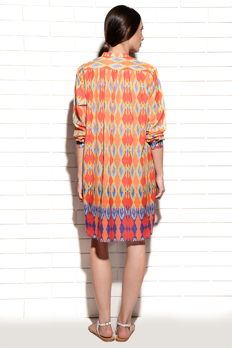 Coral ombre pleated tunic
